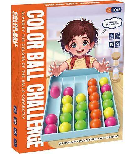 لعبة كرة فرز الألوان كرات ملونة لعبة حسية، لوحة كرات قوس قزح، ألغاز تفاعلية حسية تعليمية للأطفال - Sooqja سوقجة