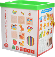 لوح خشبي للتلوين مع رسومات جرافيتي ممتعة وأقلام بلاستيكية للأطفال - Sooqja سوقجة