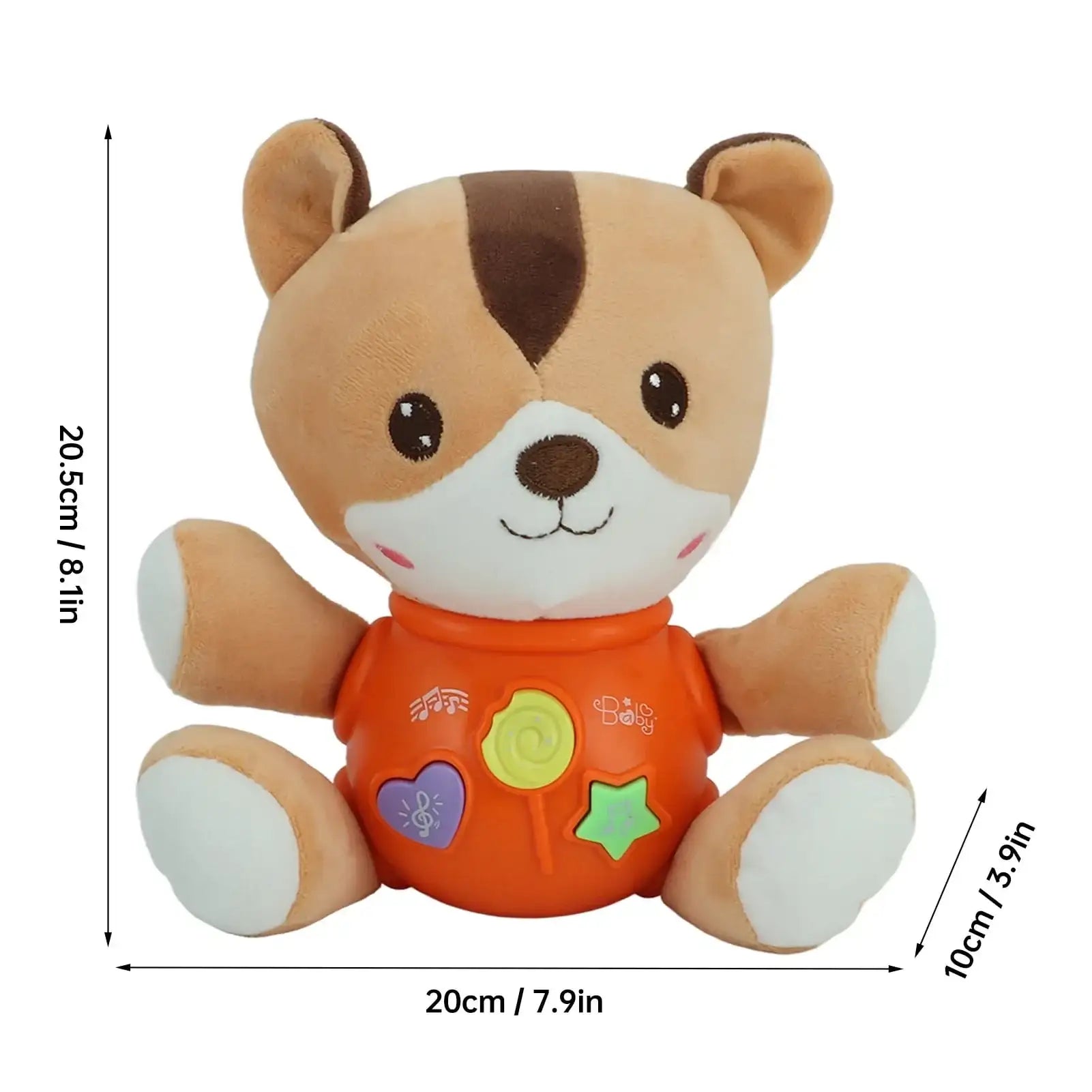 دمية دب موسيقية ناعمة للأطفال – لعبة تفاعلية مع أضواء وأصوات - Sooqja سوقجة