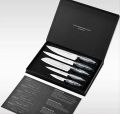 طقم سكاكين المطبخ من EUNA – 5 قطع احترافية بمقابض أكريليك بيضاء ، مصنوعة من الفولاذ المقاوم للصدأ - Sooqja سوقجة