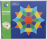 مجموعة مكعبات هندسية خشبية مكونة من 130 قطعة من مكعبات مونتيسوري الهندسية للحيوانات، لعبة تركيب الألوان المبكرة، لعبة تعلم الإدراك والفرز للأطفال، لعبة تكديس وتنمية - Sooqja سوقجة