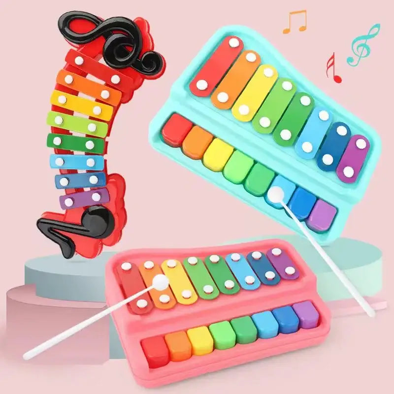 قطعة واحدة لعبة طفل ، 8 درجات إكسيليفون وبيانو 2 في 1 ألعاب موسيقية تعليمية ، تنتج أصوات لحنية - Sooqja سوقجة