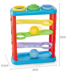 لعبة المطرقة والكرات للأطفال مزودة بمنحدر مسار الكرة & لعبة تراص لتدريب التنسيق بين اليد والعين والتعليم المبكر - Sooqja سوقجة
