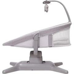 سرير كهربائي للأطفال من ماستيلا، مزود بسبعة أوضاع تأرجح، وموسيقى، وضبط مسند الظهر، وألعاب معلقة، ولوحة لمس - رمادي فاتح