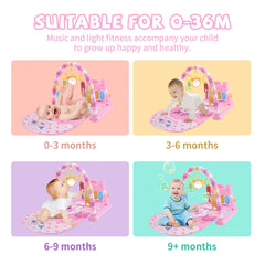 فرشة ألعاب موسيقية للأطفال مع بيانو وألعاب معلقة