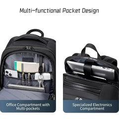 حقيبة ظهر Arctic Hunter Business B00810 للرجال والنساء من النايلون سعة 25 لترًا مقاومة للماء مع جيوب متعددة وحجرة كمبيوتر محمول مقاس 15.6 بوصة مضادة للسرقة للمكتب والسفر والجامعة / Arctic Hunter Business Backpack B00810 for Men Women Nylon 25L Laptop Bag - Sooqja سوقجة