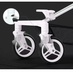 لو كيو عربة اطفال مريحة خفيفة الوزن قابلة للطي بيد واحدة، عربة سفر صغيرة متعددة الاوضاع، مظلة كبيرة الحجم، مساحة تخزين كبيرة جدا متوفرة بألون المشمشي والأخضر.