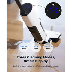 مكنسة كهربائية لاسلكية Proscenic F10 للتنظيف الجاف والرطب، ذاتية التنظيف والتجفيف، خزان مياه سعة 650 مل، وقت تشغيل أقصى 30 دقيقة، بطارية 2500 مللي أمبير/ساعة، شاشة LED، تحكم صوتي