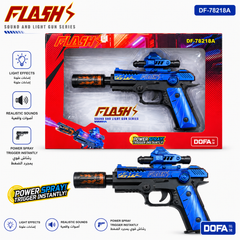 مسدس FLASH مؤثرات صوتية وضوئية ودخان – لون أحمر أو أزرق