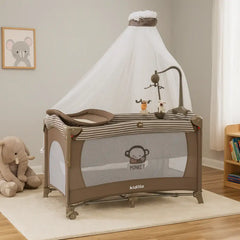 سرير وبارك مريح وقابل للطي Kidilo UP650B – متعدد الاستخدامات – متوفر باللون الكاكي، الأسود، والسكني