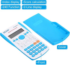 آلة حاسبة علمية KK-82MS-D DEXIN متعددة الوظائف – شاشة ذات سطرين، 240 وظيفة، 12 رقم، مثالية للطلاب والمكاتب والمدارس (أزرق) (زهري) - Sooqja سوقجة