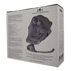 كرسي هزاز للأطفال كيديلو الأنيق الرمادي متعدد الاستخدامات ٣ في ١ - حركة جانبية، مقعد متكئ، مظلة مع ناموسية، اتصال بلوتوث، جهاز تحكم عن بعد، ١٥ نغمة هادئة, بألون السكني - Sooqja سوقجة