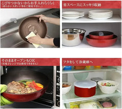 طقم الطناجر والقلايات من الماركات اليابانية المعروفة 13 قطعة Iris Ohyama Diamond Coated - Sooqja سوقجة