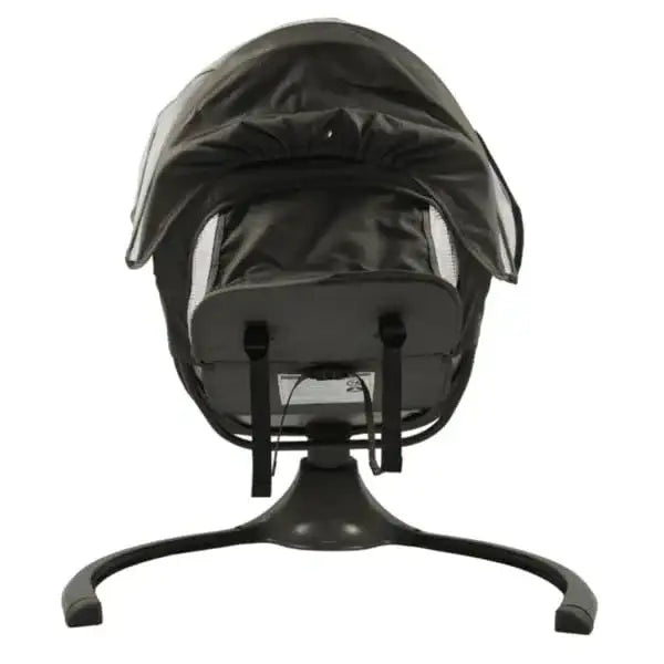 كرسي هزاز للأطفال كيديلو الأنيق الرمادي متعدد الاستخدامات ٣ في ١ - حركة جانبية، مقعد متكئ، مظلة مع ناموسية، اتصال بلوتوث، جهاز تحكم عن بعد، ١٥ نغمة هادئة, بألون السكني - Sooqja سوقجة