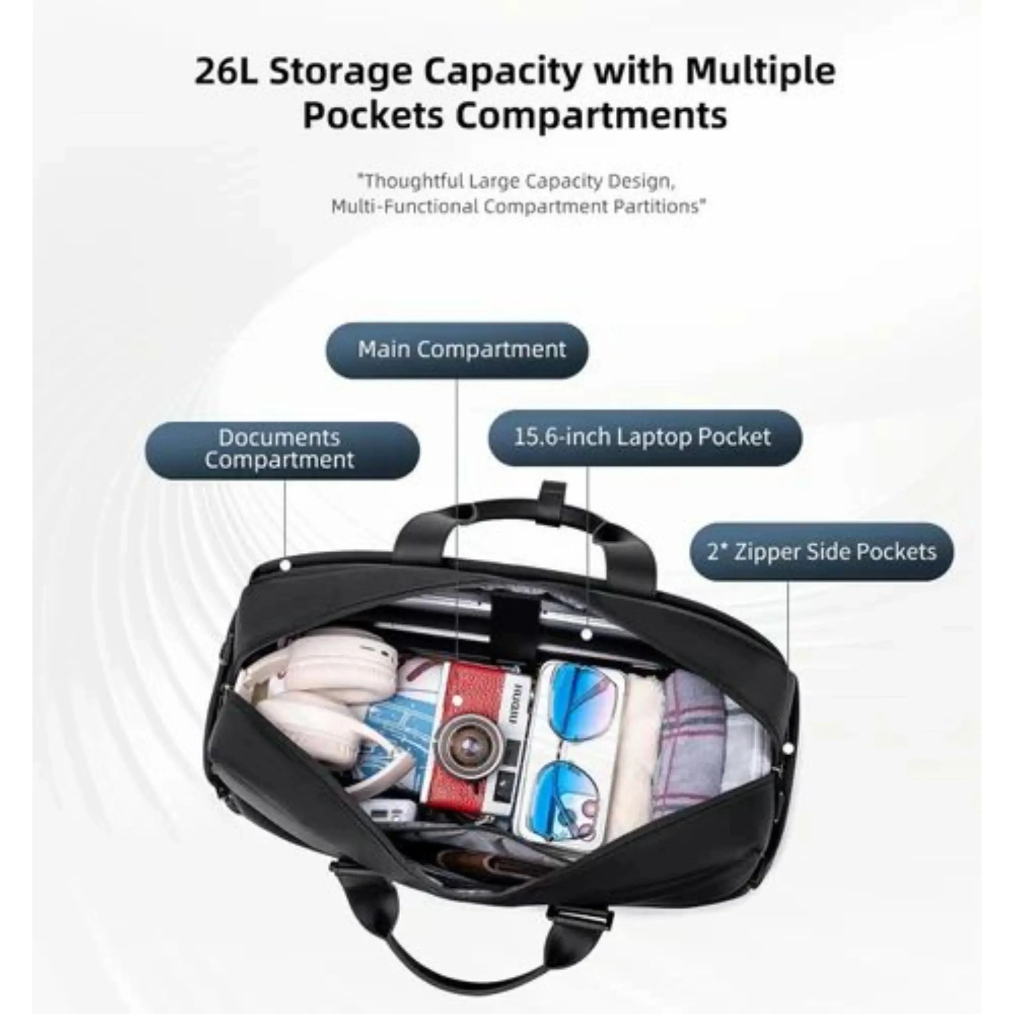 حقيبة ARCTIC HUNTER LXB00842 بتصميم جاف ورطب، حقيبة يد للكمبيوتر المحمول مقاس 15.6 بوصة /ARCTIC HUNTER LXB00842 Dry & Wet Bag, 15.6" Laptop Handbag - Sooqja سوقجة