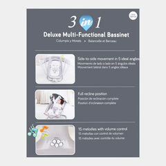 ماستيلا MASTELA - مهد متنقل 3 في 1 رمادي