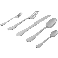 طقم أدوات مائدة من أمازون بيسكس، 20 قطعة من الفولاذ المقاوم للصدأ بحافة لؤلؤية، تكفي 4 أشخاص - لون فضي - Sooqja سوقجة