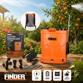 مرش مبيدات كهربائي فندر FINDER سعة 16 لتر – بطارية 12V 8Ah مع ملحقات الرش