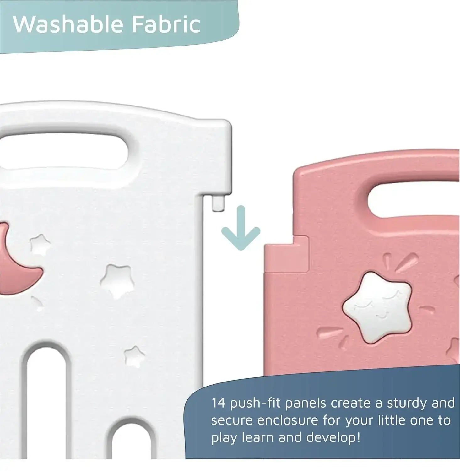 حاجز أطفال متعدد الاستخدامات من Venture – موديل All Star Duo باللون الرمادي، مع حصائر لعب وكرات لعب - Sooqja سوقجة