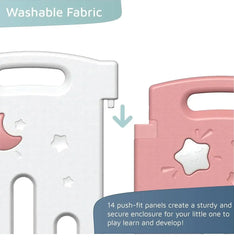 حاجز أطفال متعدد الاستخدامات من Venture – موديل All Star Duo باللون الرمادي، مع حصائر لعب وكرات لعب - Sooqja سوقجة