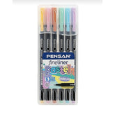 أقلام "Pensan Fineliner Pastel" مجموعة مكونة من 6 ألوان باستيل - Sooqja سوقجة
