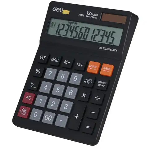 آلة حاسبة مكتبية ديلي M014 – شاشة كبيرة 12 رقمًا، طاقة مزدوجة، 120 خطوة مراجعة - Sooqja سوقجة
