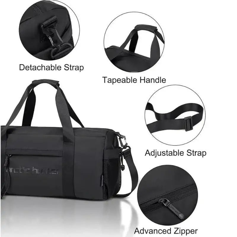 حقيبة رياضية فاخرة مقاومة للماء بسعة 25 لترًا مع حجرة للأحذية وأشرطة قابلة للفصل للرجال والنساء - Arctic Hunter LX00537 / Premium 25L Water-Resistant Gym Bag with Shoe Compartment and Detachable Straps for Men and Women - Arctic Hunter LX00537 - Sooqja سوقجة