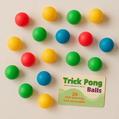 كرات "Trick Pong Balls" الملوّنة – 20 كرة عالية القفز، ممتعة ومسلية لكل العائلة! 🎉 "Trick pong balls"