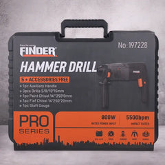 مثقاب طرق كهربائي Finder Hammer Drill – 800 واط / همر sds
Finder Hammer Drill – 800 Watts NO:197228