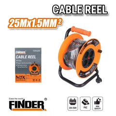 بكرة تمديد كهرباء FINDER – بطول 25 متر × 1.5 ملم²