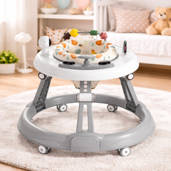 مشاية أطفال متعددة الاستخدامات بارتفاع قابل للتعديل ومقعد مبطن