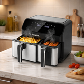 قلاية هوائية MINDA سعة 12 لتر مزدوجة السلة – تحكم رقمي – موديل AF-D5502ASH