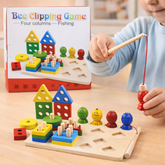 لعبة Bee Clipping Game التعليمية الخشبية للأطفال (صيد وتركيب أشكال)