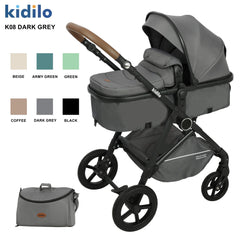 عربة أطفال Kidilo K08 – تصميم فاخر ومريح للمواليد حتى عمر 3 سنوات