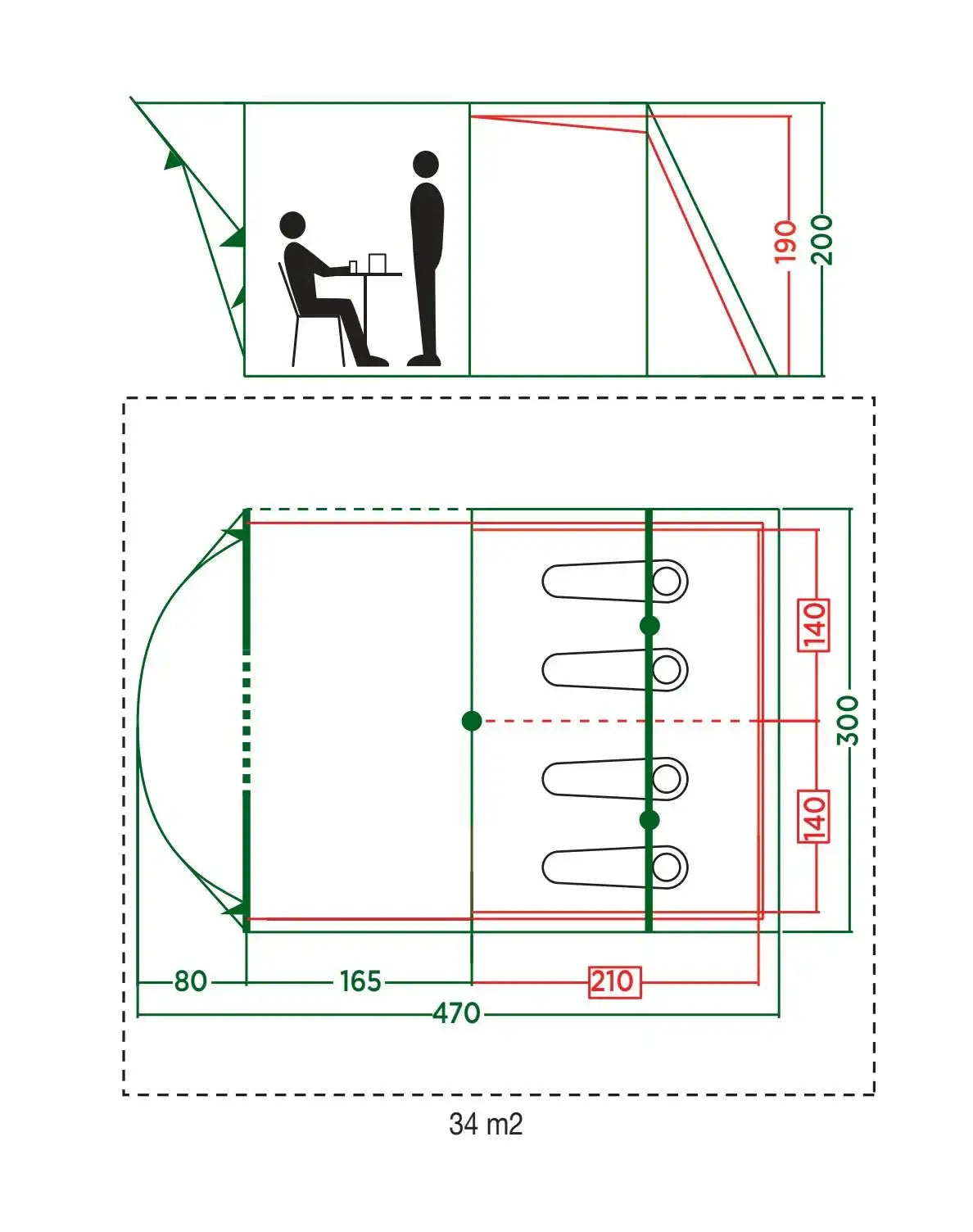 خيمة Meadowood 4 من ماركة Coleman الأمريكية - عائلية من نوع النفق - Sooqja سوقجة