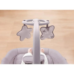 سرير كهربائي للأطفال من ماستيلا، مزود بسبعة أوضاع تأرجح، وموسيقى، وضبط مسند الظهر، وألعاب معلقة، ولوحة لمس - رمادي فاتح