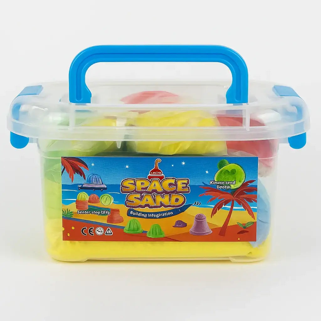 رمل سحري ١ كيلو مع فرشة قابلة للنفخ وقطع الاشكال - Sooqja سوقجة