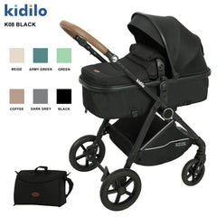 عربة أطفال Kidilo K08 – تصميم فاخر ومريح للمواليد حتى عمر 3 سنوات