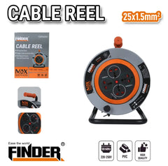 بكرة تمديد كهرباء FINDER – بطول 25 متر × 1.5 ملم²