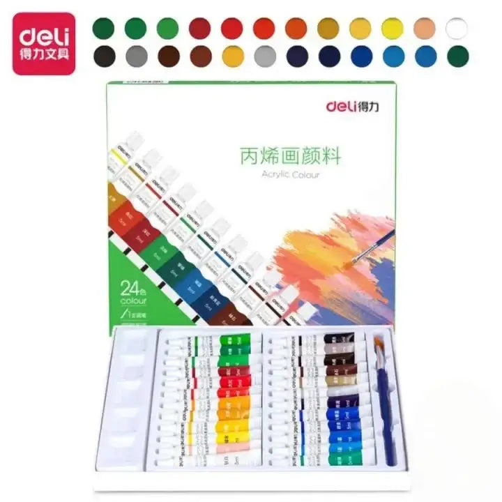 ألوان أكريليك من ديلي(Deli)، تحتوي على 24 لونًا - Sooqja سوقجة