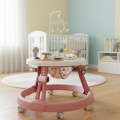 مشاية أطفال متعددة الاستخدامات بارتفاع قابل للتعديل ومقعد مبطن