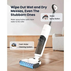 مكنسة كهربائية لاسلكية Proscenic F10 للتنظيف الجاف والرطب، ذاتية التنظيف والتجفيف، خزان مياه سعة 650 مل، وقت تشغيل أقصى 30 دقيقة، بطارية 2500 مللي أمبير/ساعة، شاشة LED، تحكم صوتي