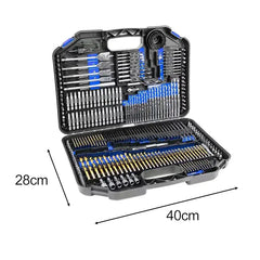 طقم ريونيم المكوّن من 246 قطعة – مثقاب واكسسوارات متعددة الاستخدامات للحفر في المعادن، الخشب، البلاط والطوب