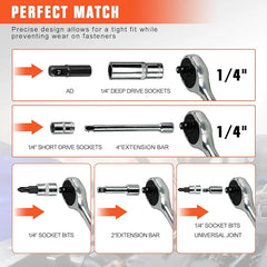 طقم عدد ميكانيكية 53 قطعة CR-V – مقاس 1/4 إنش