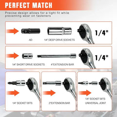طقم عدد ميكانيكية 53 قطعة CR-V – مقاس 1/4 إنش