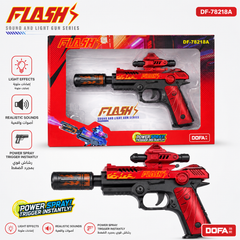 مسدس FLASH مؤثرات صوتية وضوئية ودخان – لون أحمر أو أزرق