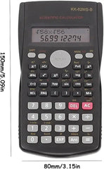 آلة حاسبة علمية محمولة DEXIN KK-82MS-B، آلة حاسبة علمية هندسية وظيفية مع 240 وظيفة وشاشة ذات سطرين للوازم المدرسية للطلاب والمعلمين والمكاتب التجارية والمنزلية (أسود) - Sooqja سوقجة