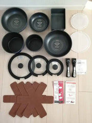 طقم الطناجر والقلايات من الماركات اليابانية المعروفة 13 قطعة Iris Ohyama Diamond Coated - Sooqja سوقجة