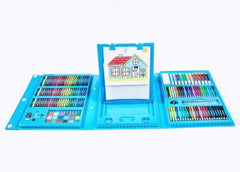 حقيبة الرسم الفني للأطفال - 208 قطعة (أزرق) - Sooqja سوقجة