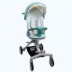 لو كيو عربة اطفال مريحة خفيفة الوزن قابلة للطي بيد واحدة، عربة سفر صغيرة متعددة الاوضاع، مظلة كبيرة الحجم، مساحة تخزين كبيرة جدا متوفرة بألون المشمشي والأخضر.